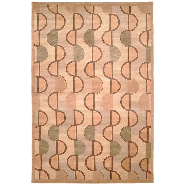 Safavieh Tibetan Hand Knotted Medium Rectangular Area RugBeige & Rust 4 x 6 ft. - TB369B-4