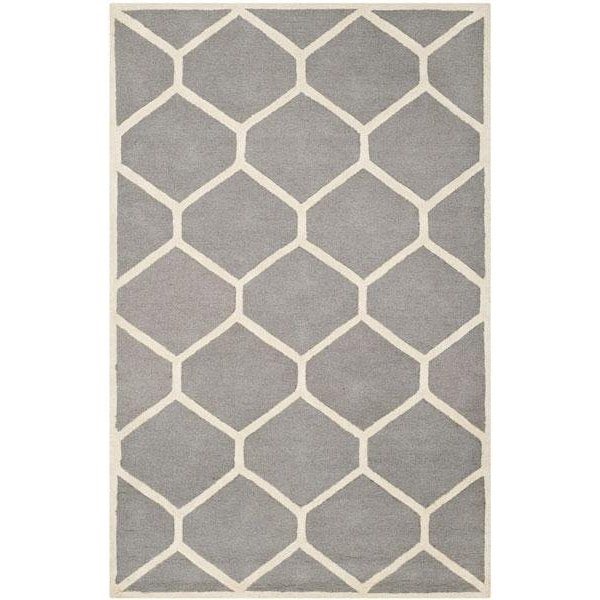 Safavieh Cambridge Square Area RugSilver & Ivory 6 x 6 ft. - CAM144D-6SQ