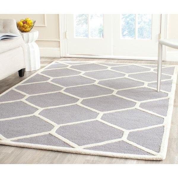 Safavieh Cambridge Square Area RugSilver & Ivory 6 x 6 ft. - CAM144D-6SQ