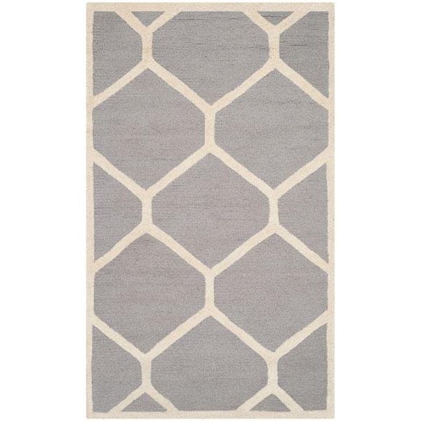 Safavieh Cambridge Square Area RugSilver & Ivory 6 x 6 ft. - CAM144D-6SQ