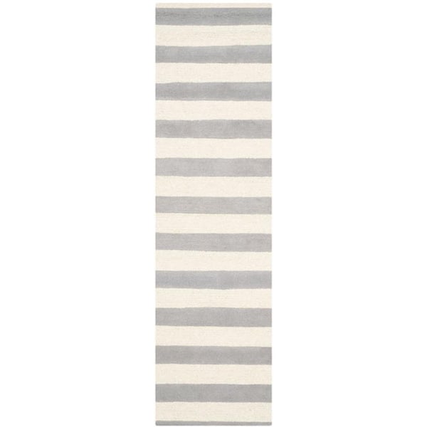 Safavieh Cambridge Hand Tufted Small Rectangle Rug- Grey - Ivory- 3 x 5 ft. - CAM154A-3