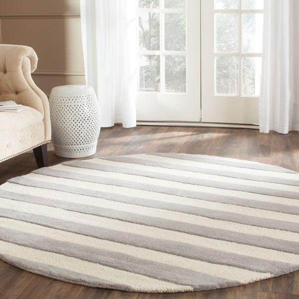 Safavieh Cambridge Hand Tufted Small Rectangle Rug- Grey - Ivory- 3 x 5 ft. - CAM154A-3