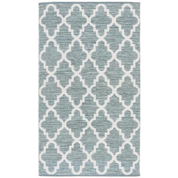 Safavieh 3 x 5 ft. Small Rectangle Montauk Hand Woven Rug, Mint and Ivory - MTK611T-3