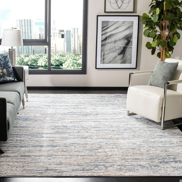 Safavieh 2 ft. 2 in. x 4 ft. Amelia Rectangle Power Loomed Area RugIvory & Blue - ALA768A-24