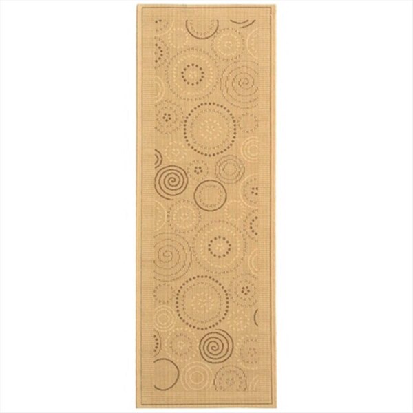 Safavieh 2 Ft. - 4 In. X 6 Ft. - 7 In. Runner- Indoor - Outdoor Courtyard Natural Brown Machine Made Rug - CY1906-3001-27