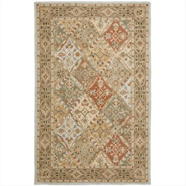 Safavieh 4 x 6 ft. Small Rectangle- Traditional Heritage Light Blue And Light Brown Hand Tufted Rug - HG316C-4