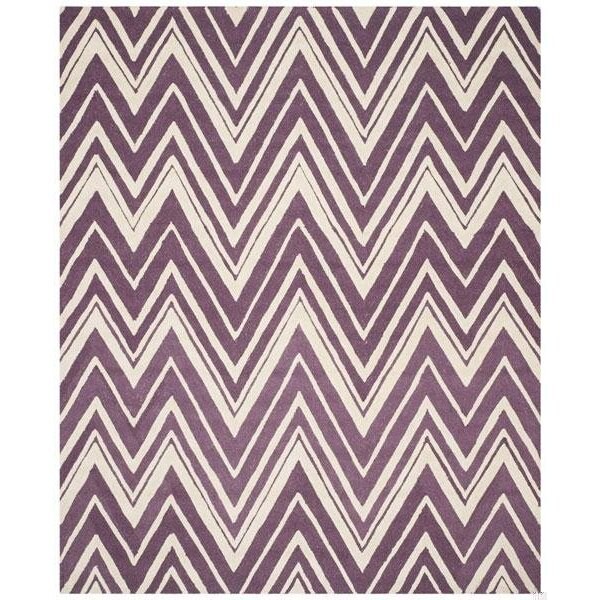 Safavieh 5 x 8 ft. Cambridge Hand Tufted Medium Rectangle Area RugPurple & Ivory - CAM711P-5