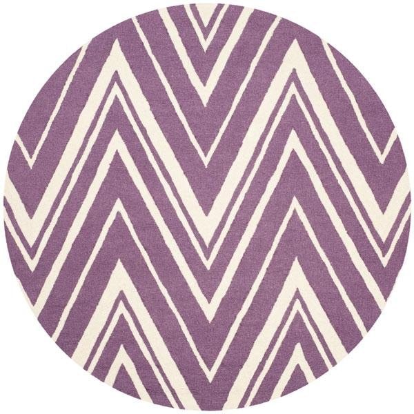 Safavieh 5 x 8 ft. Cambridge Hand Tufted Medium Rectangle Area RugPurple & Ivory - CAM711P-5