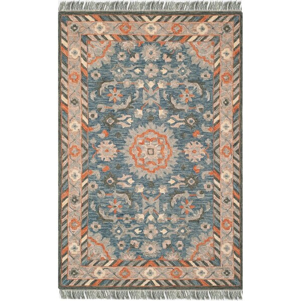 Safavieh Aspen Hand Tufted Small Rectangle Rug, Blue & Rust - 3 x 5 ft. - APN123A-3