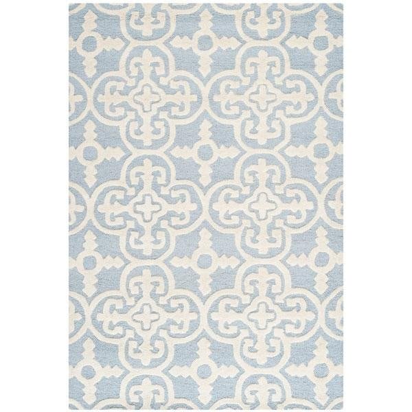 Safavieh Cambridge Hand Tufted Rectangle RugLight Blue & Ivory 5 x 8 ft. - CAM133A-5