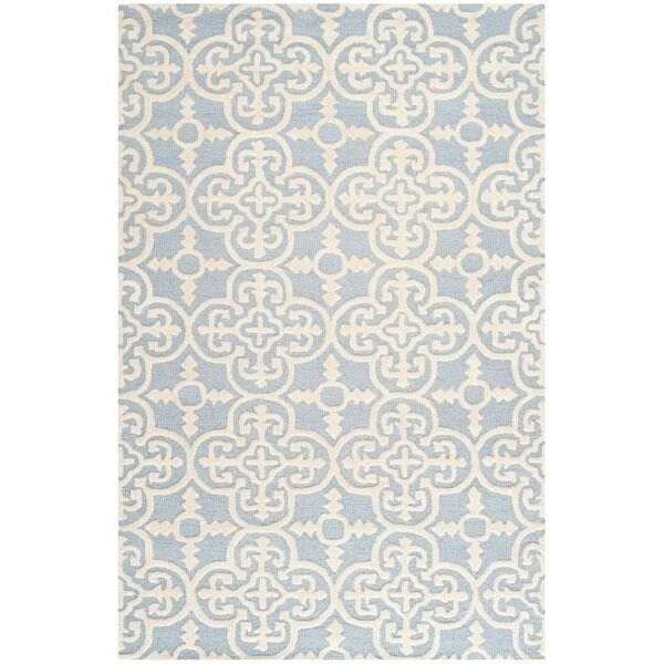Safavieh Cambridge Hand Tufted Rectangle RugLight Blue & Ivory 5 x 8 ft. - CAM133A-5