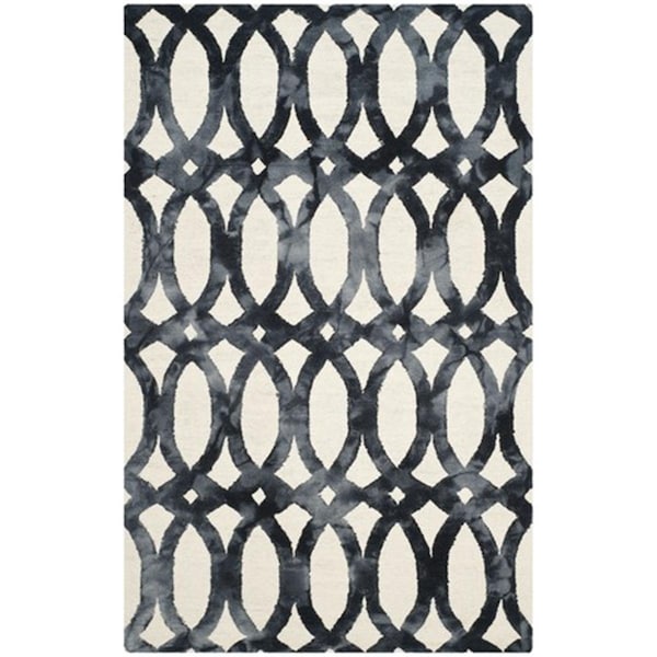 Safavieh Dip Dyed Hand Tufted Rectangle Rug- Ivory - Graphite- 4 x 6 ft. - DDY675D-4