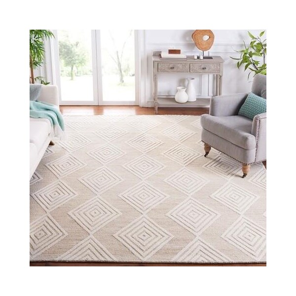 Safavieh 4 x 6 ft. Contemporary Blossom Hand Tufted Area RugBeige & Ivory - BLM111B-4