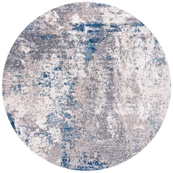 Safavieh 8 x 10 ft. Aston 700 Rectanglar Modern Contemporary Rug Grey & Navy - ASN718F-8
