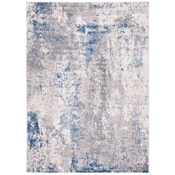 Safavieh 8 x 10 ft. Aston 700 Rectanglar Modern Contemporary Rug Grey & Navy - ASN718F-8