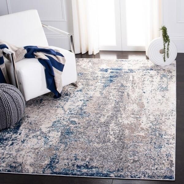 Safavieh 8 x 10 ft. Aston 700 Rectanglar Modern Contemporary Rug Grey & Navy - ASN718F-8