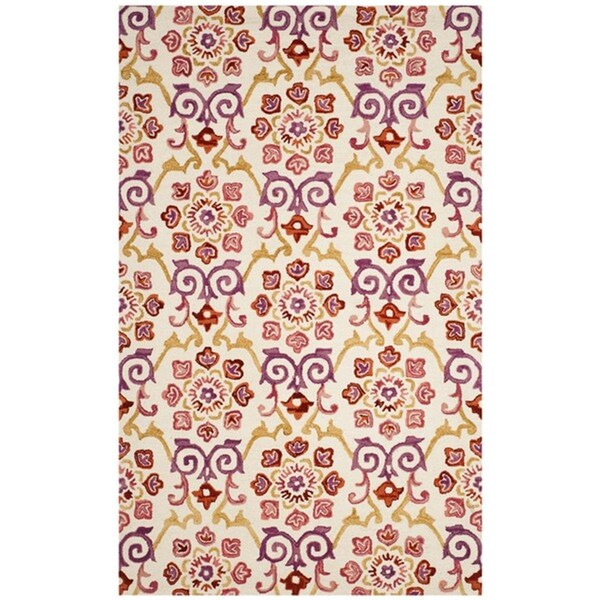 Safavieh 5 x 8 ft. Suzani Hand Hooked RugMedium Rectangle Ivory & Rust - SZN377A-5