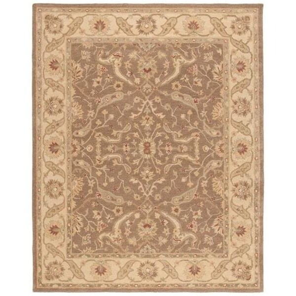 Safavieh 7 ft.-6 in. x 9 ft.-6 in. Large Rectangle Traditional Antiquity- Brown and Gold Hand Tufted Rug - AT311A-8