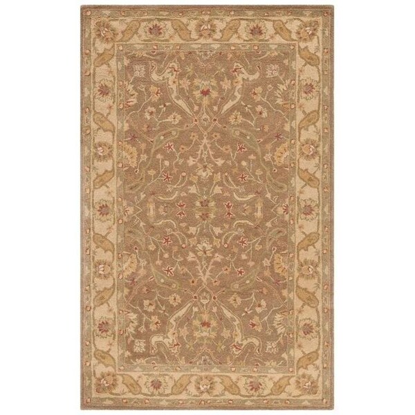 Safavieh 7 ft.-6 in. x 9 ft.-6 in. Large Rectangle Traditional Antiquity- Brown and Gold Hand Tufted Rug - AT311A-8