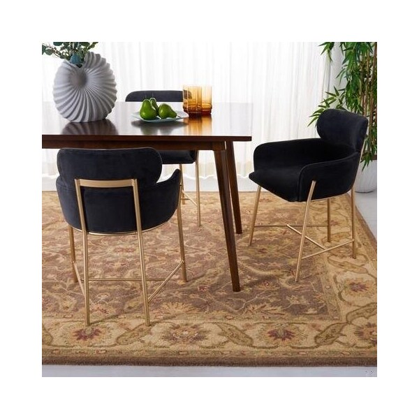 Safavieh 7 ft.-6 in. x 9 ft.-6 in. Large Rectangle Traditional Antiquity- Brown and Gold Hand Tufted Rug - AT311A-8