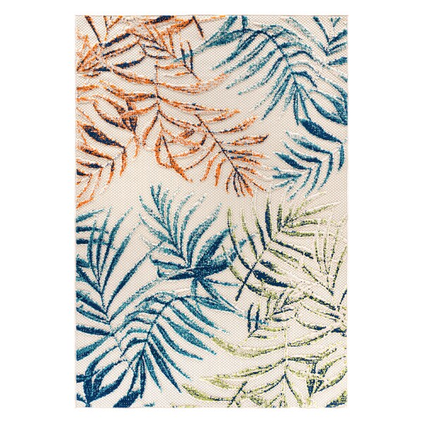 World Rug Gallery Floral Leaves Indoor/Outdoor Area Rug 5'x7' Gray Area Rug - 5552MULTI5X7