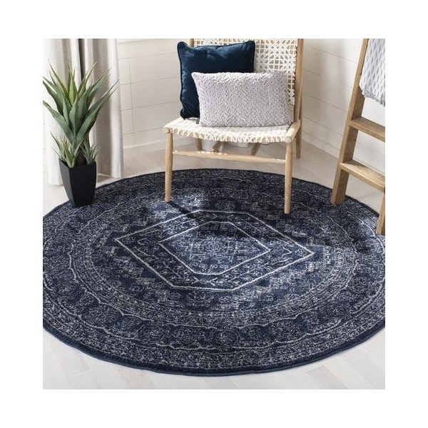 Safavieh Adirondack Power Loomed Rectangle RugNavy & Ivory 3 x 5 ft. - ADR108N-3