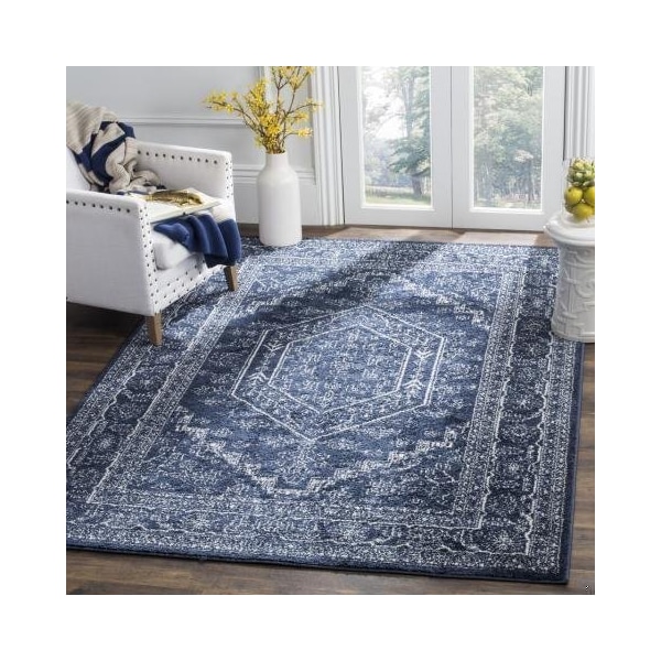 Safavieh Adirondack Power Loomed Rectangle RugNavy & Ivory 3 x 5 ft. - ADR108N-3