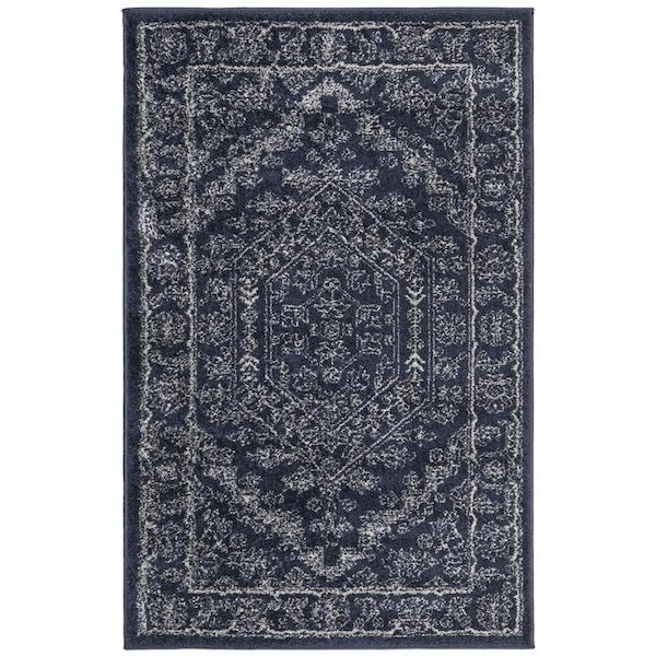 Safavieh Adirondack Power Loomed Rectangle RugNavy & Ivory 3 x 5 ft. - ADR108N-3