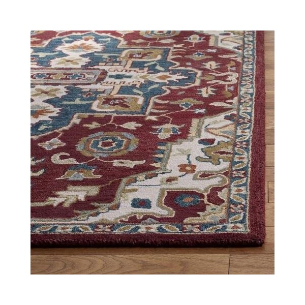 Safavieh Aspen Hand Tufted Round RugRed & Blue 7 x 7 ft. - APN507A-7R