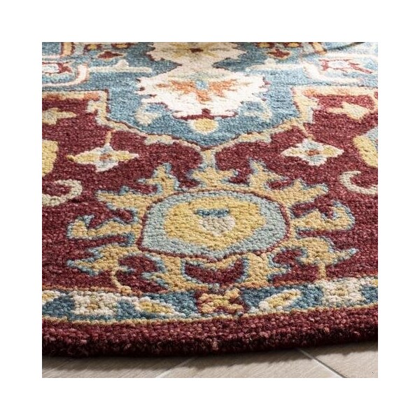 Safavieh Aspen Hand Tufted Round RugRed & Blue 7 x 7 ft. - APN507A-7R