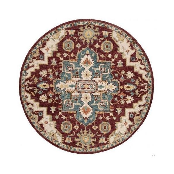 Safavieh Aspen Hand Tufted Round RugRed & Blue 7 x 7 ft. - APN507A-7R