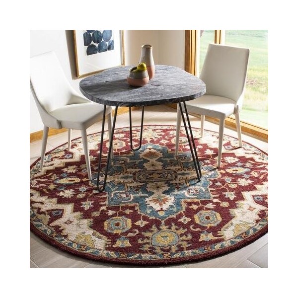 Safavieh Aspen Hand Tufted Round RugRed & Blue 7 x 7 ft. - APN507A-7R