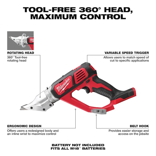Milwaukee Tool M18 Cordless 18 Gauge Double Cut Shear - 2635-20