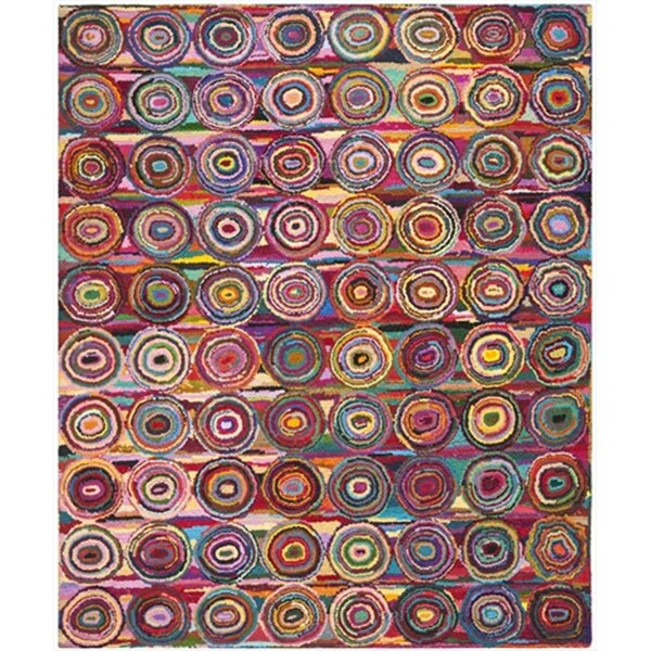 Safavieh 9 x 12 ft. Rectangle Contemporary Nantucket Pink and Multicolor Hand Tufted Rug - NAN143A-9