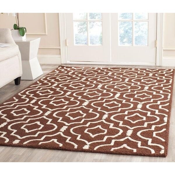 Safavieh 6 x 9 ft. Cambridge Hand Tufted Rug, Medium Rectangle - Dark Brown and Ivory - CAM141H-6