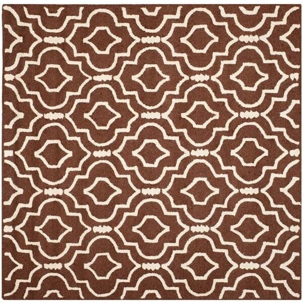 Safavieh 6 x 9 ft. Cambridge Hand Tufted Rug, Medium Rectangle - Dark Brown and Ivory - CAM141H-6