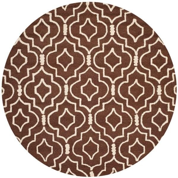 Safavieh 6 x 9 ft. Cambridge Hand Tufted Rug, Medium Rectangle - Dark Brown and Ivory - CAM141H-6