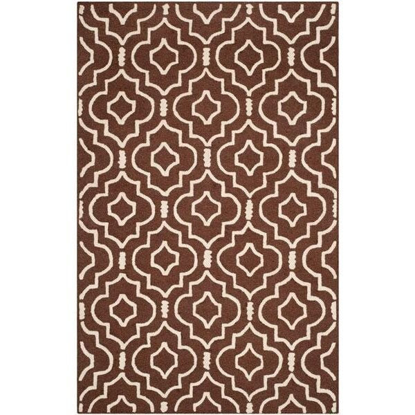 Safavieh 6 x 9 ft. Cambridge Hand Tufted Rug, Medium Rectangle - Dark Brown and Ivory - CAM141H-6