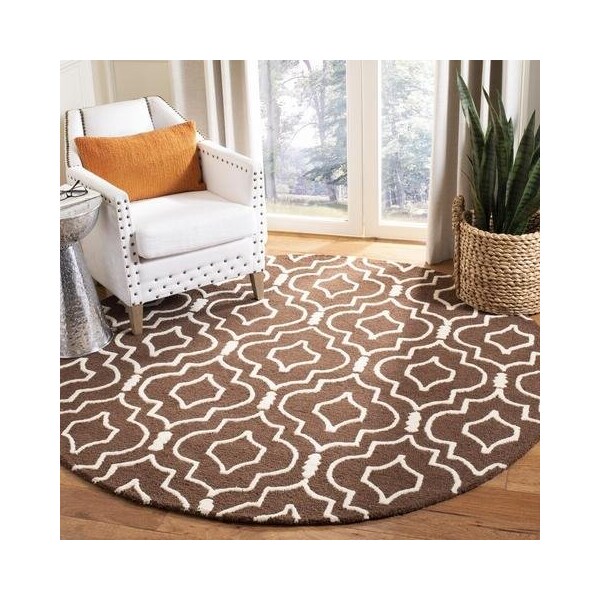 Safavieh 6 x 9 ft. Cambridge Hand Tufted Rug, Medium Rectangle - Dark Brown and Ivory - CAM141H-6