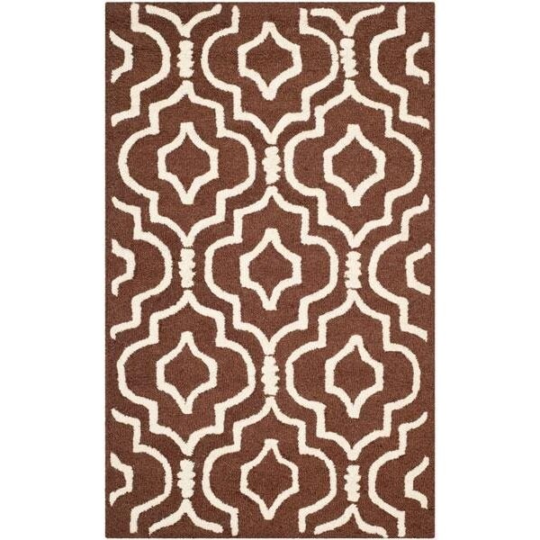 Safavieh 6 x 9 ft. Cambridge Hand Tufted Rug, Medium Rectangle - Dark Brown and Ivory - CAM141H-6
