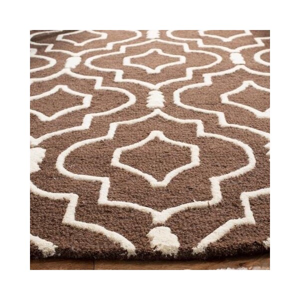 Safavieh 6 x 9 ft. Cambridge Hand Tufted Rug, Medium Rectangle - Dark Brown and Ivory - CAM141H-6
