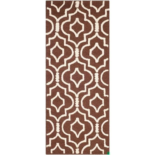 Safavieh 6 x 9 ft. Cambridge Hand Tufted Rug, Medium Rectangle - Dark Brown and Ivory - CAM141H-6