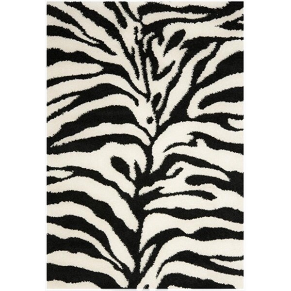 Safavieh 8 ft. 6 in. x 12 ft. Large Rectangle Ivory and Black Florida Shag Rug - SG452-1290-9