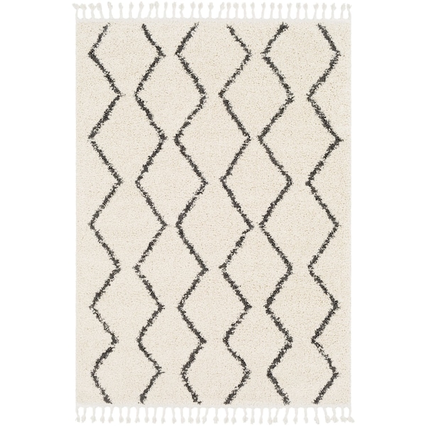 Livabliss Berber Shag BBE-2303 Area Rug , With Fringe - BBE2303-9212