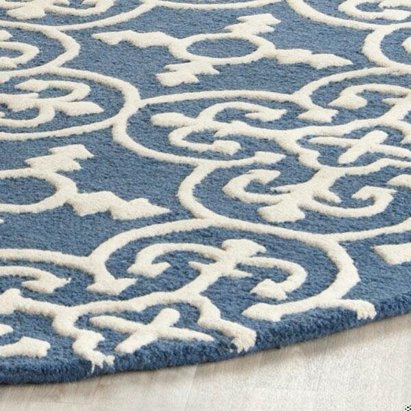 Safavieh Cambridge Hand Tufted Rectangle RugNavy & Ivory 6 x 9 ft. - CAM133G-6