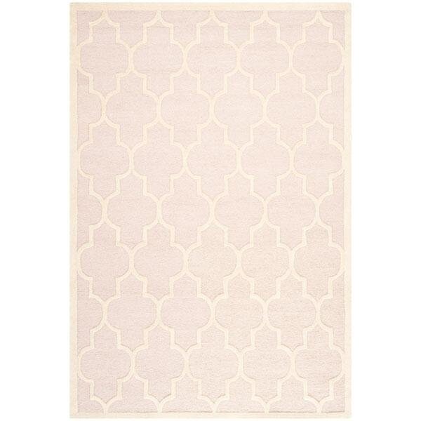 Safavieh Cambridge Hand Tufted Square Rug- Light Pink - Ivory- 6 x 6 ft. - CAM134M-6SQ