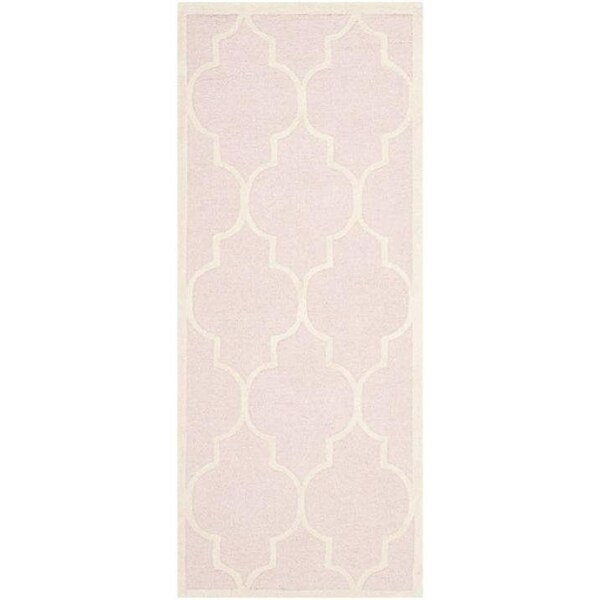 Safavieh Cambridge Hand Tufted Square Rug- Light Pink - Ivory- 6 x 6 ft. - CAM134M-6SQ