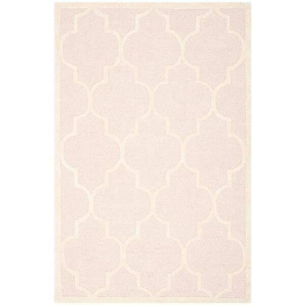 Safavieh Cambridge Hand Tufted Square Rug- Light Pink - Ivory- 6 x 6 ft. - CAM134M-6SQ