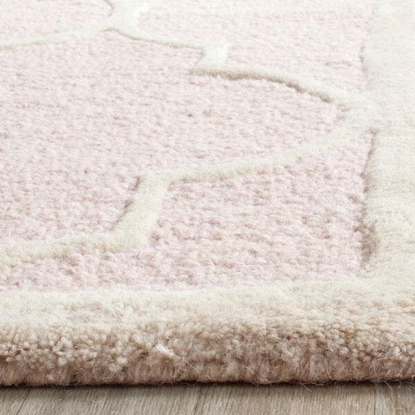 Safavieh Cambridge Hand Tufted Square Rug- Light Pink - Ivory- 6 x 6 ft. - CAM134M-6SQ
