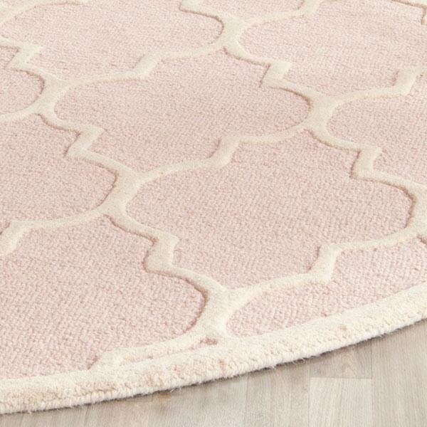 Safavieh Cambridge Hand Tufted Square Rug- Light Pink - Ivory- 6 x 6 ft. - CAM134M-6SQ